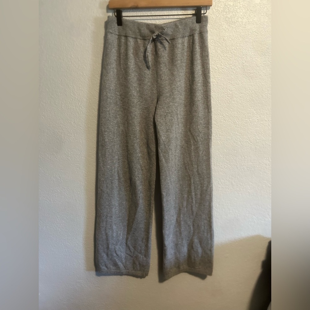 100% cashmere straight leg lounge pants
